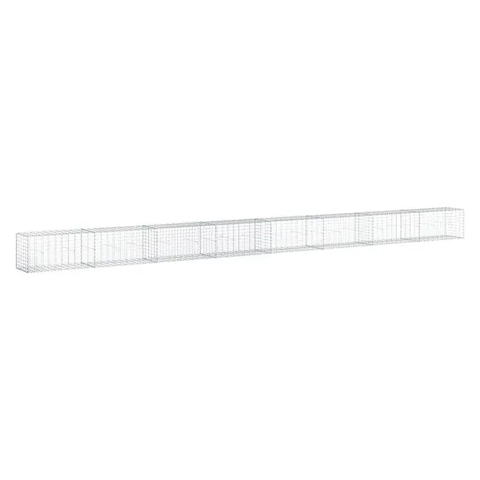 Furnicato Gabione - 800 x 50 x 50 cm, Metall, Maschenbreite: 50 mm, Maschenhöhe: 100 mm - Leerer, länglicher rechteckiger Gabionenkorb aus stabilem Drahtgeflecht.