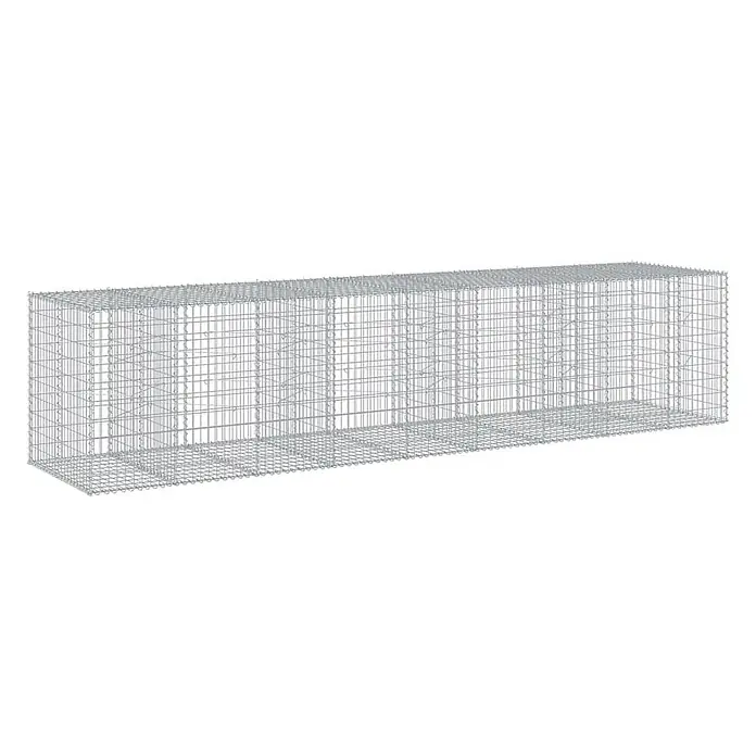 Furnicato Gabione - 450 x 100 x 100 cm, Metall, Maschenbreite: 50 mm, Maschenhöhe: 100 mm - Rechteckiger Drahtgitter-Gabionenkorb für Stützmauern und Landschaftsbau.