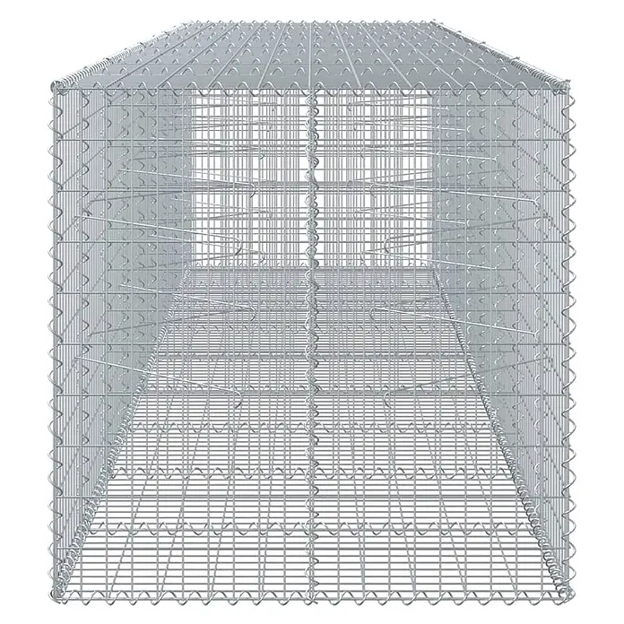 Furnicato Gabione - 450 x 100 x 100 cm, Metall, Maschenbreite: 50 mm, Maschenhöhe: 100 mm - Leerer Gabionenkäfig aus verzinktem Drahtgeflecht, bereit zur Befüllung mit Steinen oder anderen Materialien.
