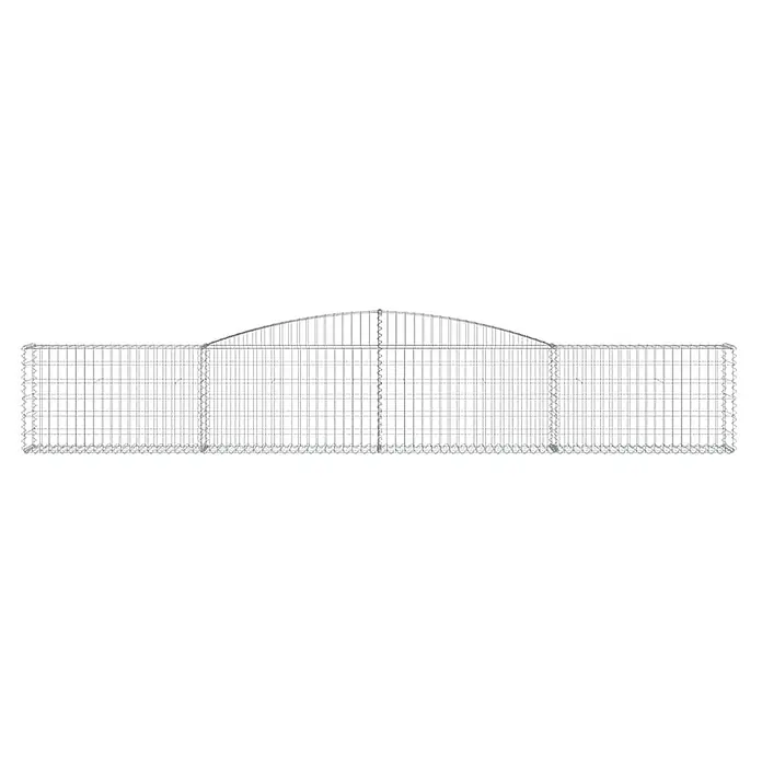 Furnicato Gabione - 30 x 400 x 80 cm, Metall, Maschenbreite: 50 mm, Maschenhöhe: 100 mm - Drahtgitterrahmen aus verzinktem Stahl mit Mittelbogen, ideal für Gabionen oder als Gartendekoration.