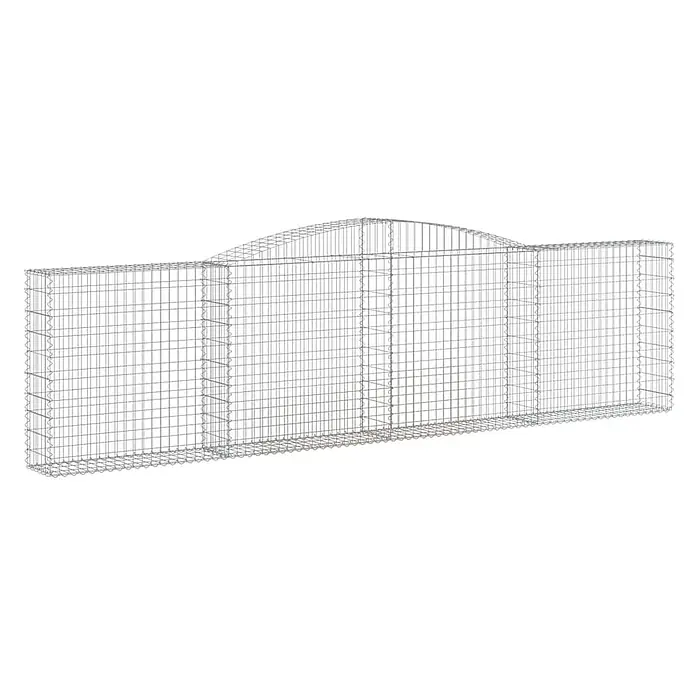 Furnicato Gabione - 120 x 400 x 30 cm, Metall, Maschenbreite: 50 mm, Maschenhöhe: 100 mm - Grauer Drahtgitter-Gabionenkorb mit gewölbtem Oberteil.