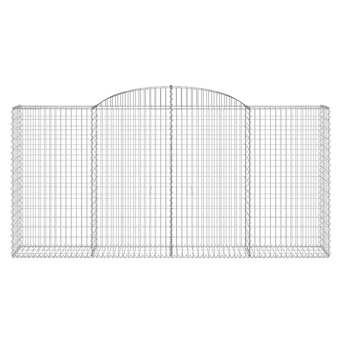 Furnicato Gabione - 160 x 300 x 50 cm, Metall, Maschenbreite: 50 mm, Maschenhöhe: 100 mm - Drahtgitter-Gabionenkorb mit gewölbter Oberseite.