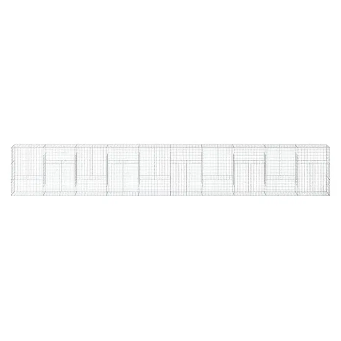 Furnicato Gabione - 1.000 x 50 x 150 cm, Metall, Maschenbreite: 50 mm, Maschenhöhe: 100 mm - Hellgraues modulares Drahtgeflecht-Gehege, erweiterbar in mehrere Abschnitte.