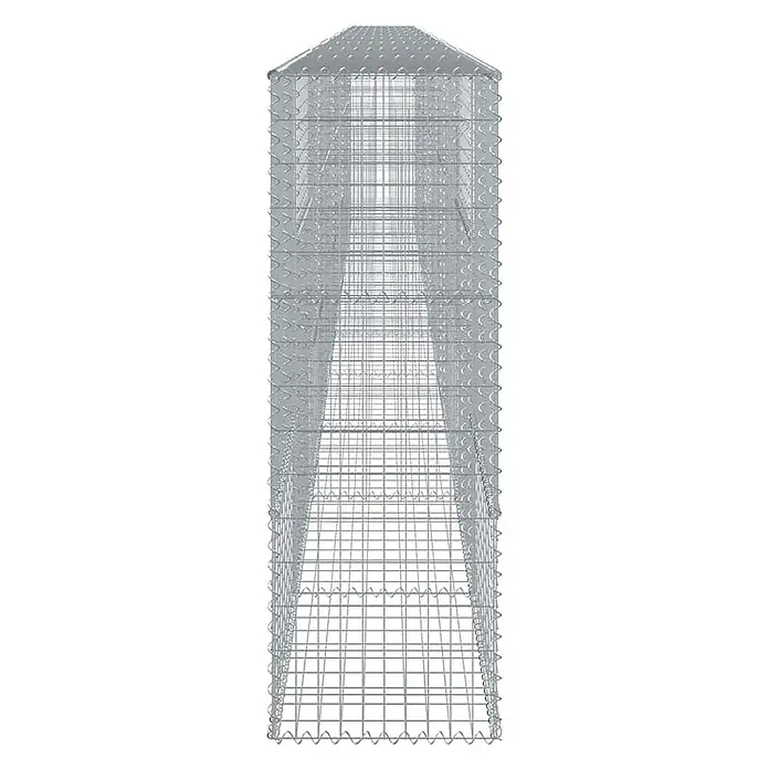 Furnicato Gabione - 1.000 x 50 x 150 cm, Metall, Maschenbreite: 50 mm, Maschenhöhe: 100 mm - Silberner Drahtgitter-Gabionenkorb, konisch zulaufend, zur Steinbefüllung im Garten- und Landschaftsbau.