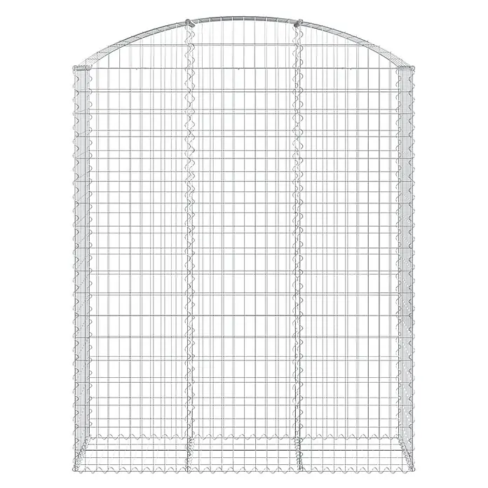 Furnicato Gabione - 200 x 150 x 50 cm, Metall, Maschenbreite: 50 mm, Maschenhöhe: 100 mm - Drahtgeflecht-Gabionenkorb mit gewölbter Oberseite.
