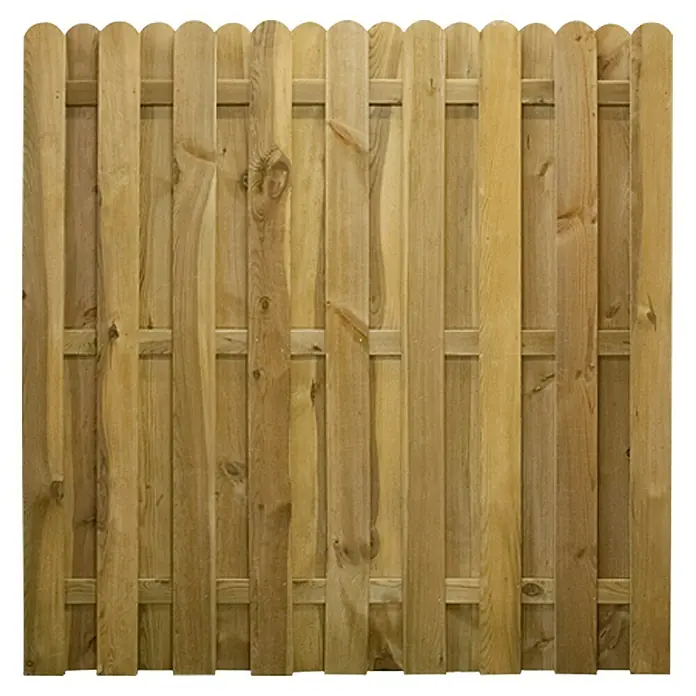 Sichtschutzelement Starnberg - 180 x 180 cm, Grün - Nahaufnahme eines Holzgartenzauns, der rustikale Eleganz und Privatsphäre für jeden Außenbereich bietet.