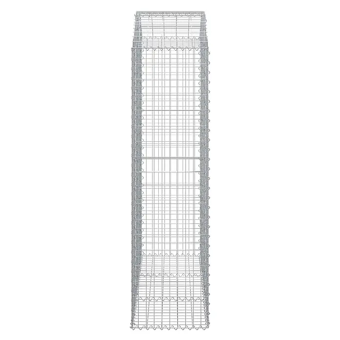 Furnicato Gabione - 200 x 150 x 50 cm, Metall, Maschenbreite: 50 mm, Maschenhöhe: 100 mm - Hoher, rechteckiger Gabionenkorb aus verzinktem Drahtgeflecht in Silber.