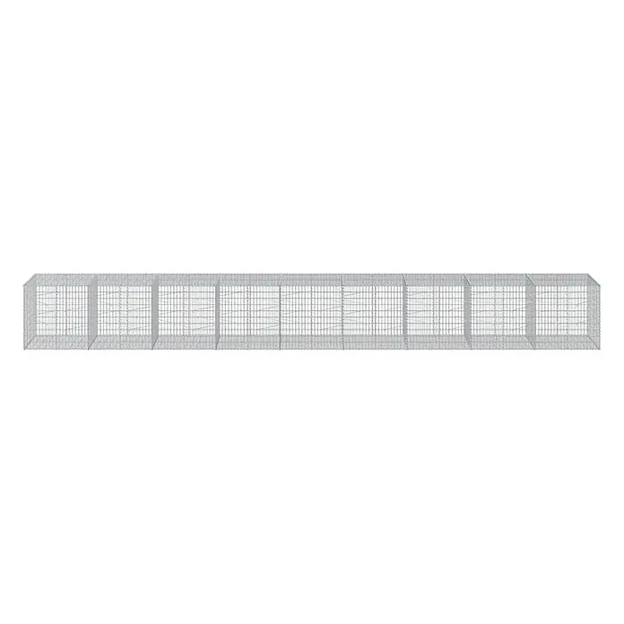 Furnicato Gabione - 900 x 100 x 100 cm, Metall, Maschenbreite: 50 mm, Maschenhöhe: 100 mm - Langer, rechteckiger Gabionenkorb aus verzinktem Stahl. Modulares Design für vielseitige Landschaftsgestaltung.