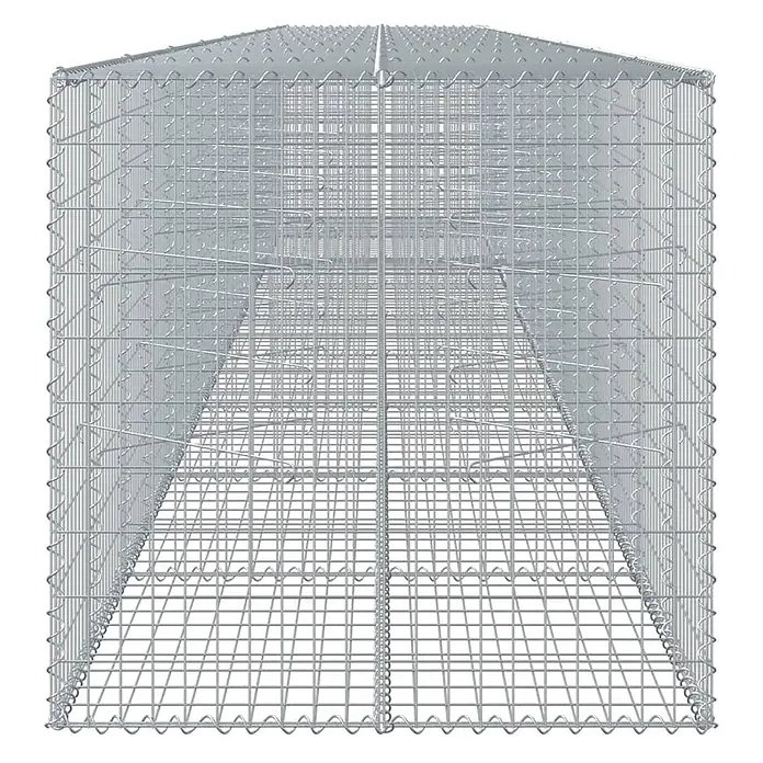 Furnicato Gabione - 900 x 100 x 100 cm, Metall, Maschenbreite: 50 mm, Maschenhöhe: 100 mm - Gabionenkorb aus silbernem Drahtgeflecht, ein leerer rechteckiger Käfig zum Befüllen.