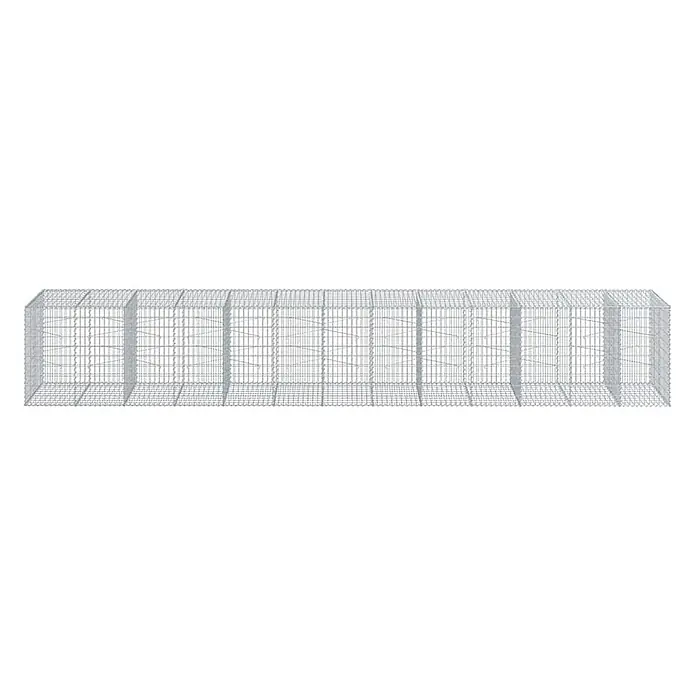 Furnicato Gabione - 650 x 100 x 100 cm, Metall, Maschenbreite: 50 mm, Maschenhöhe: 100 mm - Langer, leerer Drahtgitter-Gabionenkorb mit Innenteilern für Landschaftsbau oder Bauwesen.