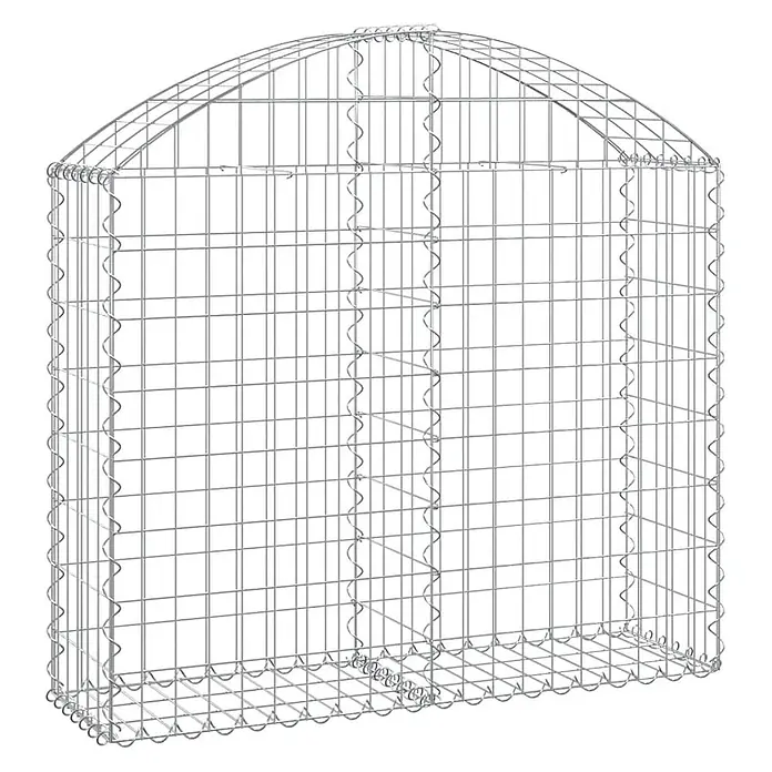 Furnicato Gabione - 100 x 100 x 30 cm, Metall, Maschenbreite: 50 mm, Maschenhöhe: 100 mm - Gabion aus verzinktem Stahlgeflecht mit gewölbter Oberseite, zum Befüllen mit Steinen.