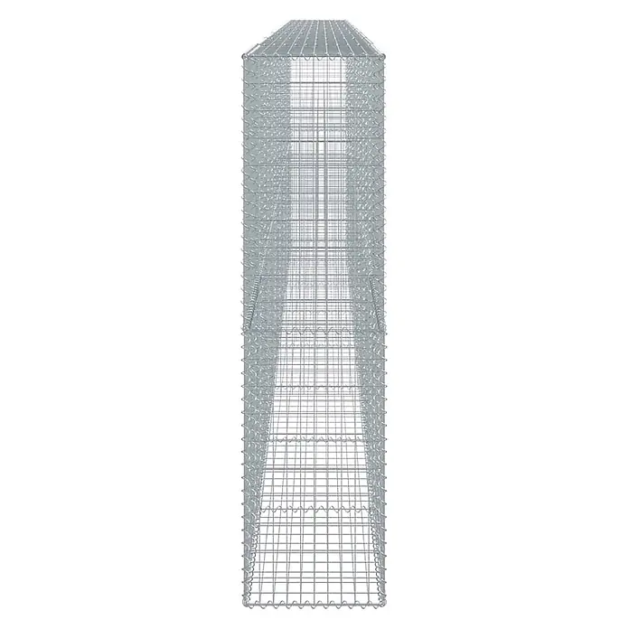 Furnicato Gabione - 800 x 50 x 200 cm, Metall, Maschenbreite: 50 mm, Maschenhöhe: 100 mm - Leerer rechteckiger Gabionenkorb aus silbernem verzinktem Stahldrahtgeflecht.