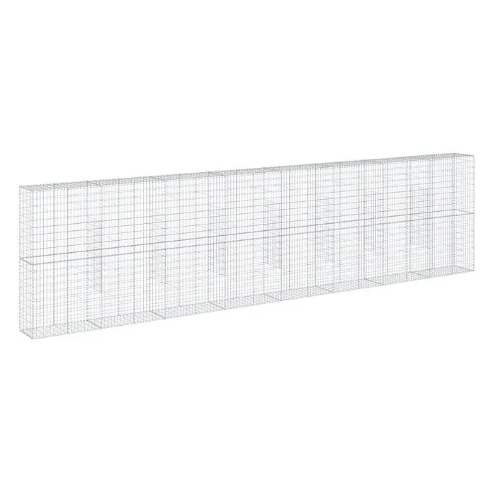 Furnicato Gabione - 800 x 50 x 200 cm, Metall, Maschenbreite: 50 mm, Maschenhöhe: 100 mm - Rechteckiger Gabionenkorb aus verzinktem Stahldrahtgeflecht für Stützmauern und Landschaftsgestaltung.