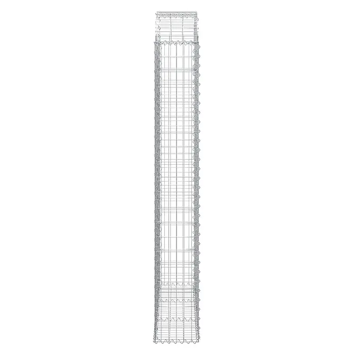 Furnicato Gabione - 30 x 150 x 220 cm, Metall, Maschenbreite: 50 mm, Maschenhöhe: 100 mm - Silberner Drahtgitterkäfig, ideal für Gabionenbau oder Stützmauern.