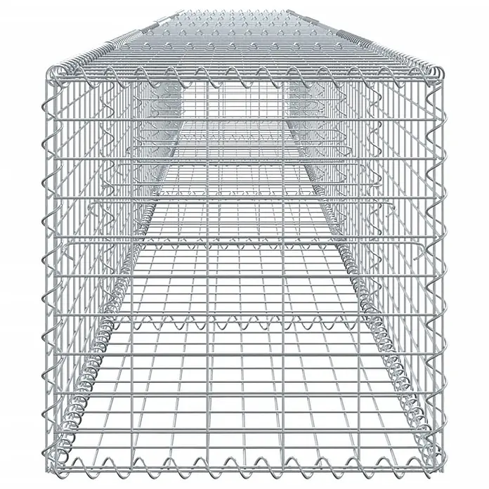 Furnicato Gabione - 600 x 50 x 50 cm, Metall, Maschenbreite: 50 mm, Maschenhöhe: 100 mm - Rechteckiger Gabionenkorb aus silbernem Drahtgeflecht, leer, für Landschaftsbau oder Stützmauern.