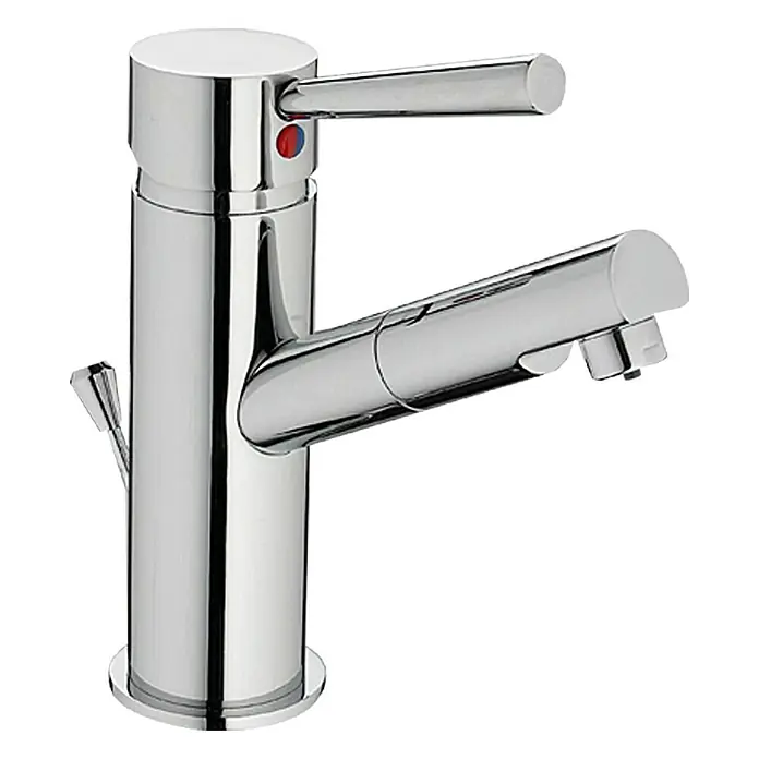 Camargue Merida Waschtischarmatur - Niederdruck, Chrom, Matt - Glänzender verchromter Waschtischmischer mit Hebelgriff für eine einfache Bedienung und präzise Temperaturregelung. Ideal für moderne Badezimmer.