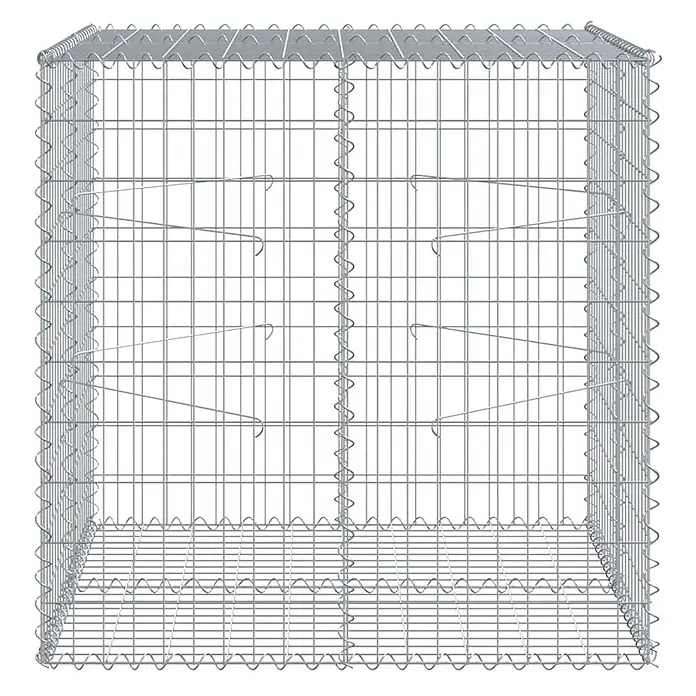 Furnicato Gabione - 100 x 100 x 100 cm, Metall, Maschenbreite: 50 mm, Maschenhöhe: 100 mm - Leerer Gabionenkorb aus verzinktem Stahldraht, bereit zum Befüllen.