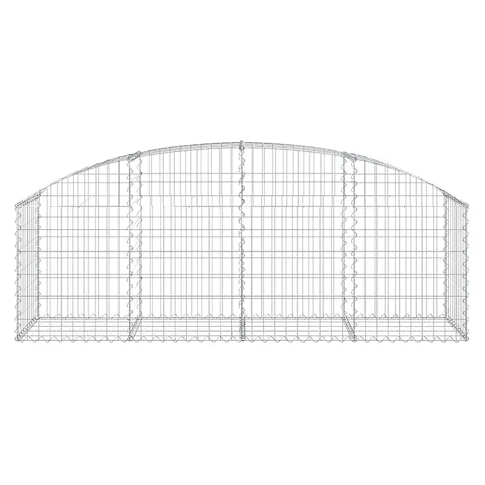 Furnicato Gabione - 80 x 200 x 50 cm, Metall, Maschenbreite: 50 mm, Maschenhöhe: 100 mm - Verzinktes Drahtgeflecht mit gewölbtem Dach, ideal als Gewächshausrahmen oder Tiergehege.