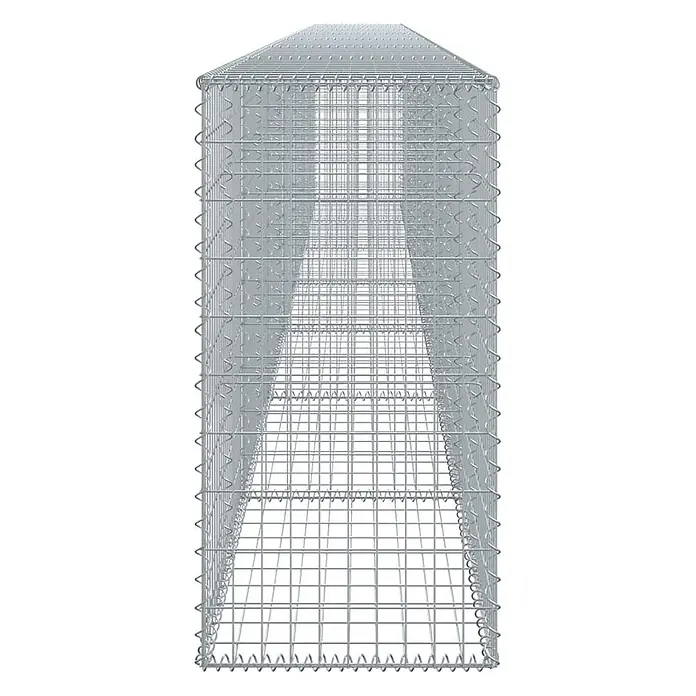 Furnicato Gabione - 700 x 50 x 100 cm, Metall, Maschenbreite: 50 mm, Maschenhöhe: 100 mm - Hoher, rechteckiger Gabionenkorb aus verzinktem Silberdrahtgeflecht, leicht verjüngt.