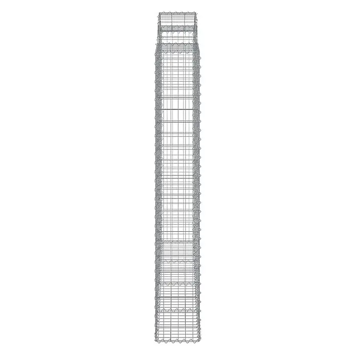 Furnicato Gabione - 220 x 200 x 30 cm, Metall, Maschenbreite: 50 mm, Maschenhöhe: 100 mm - Rechteckiger Gabionenkorb aus silbernem Drahtgeflecht für den Bau.