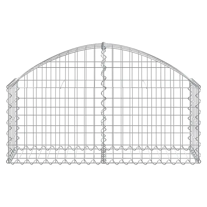 Furnicato Gabione - 30 x 100 x 60 cm, Metall, Maschenbreite: 50 mm, Maschenhöhe: 100 mm - Silberfarbener, gewölbter Gabionenkorb aus geschweißtem Drahtgeflecht.
