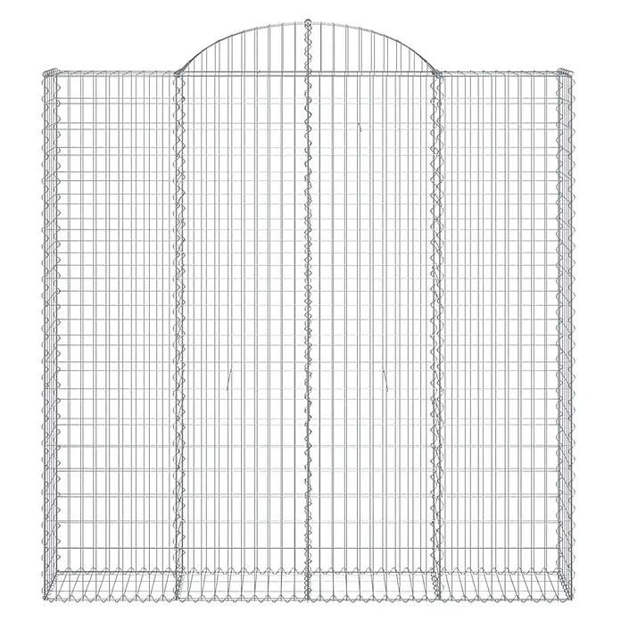 Furnicato Gabione - 220 x 200 x 30 cm, Metall, Maschenbreite: 50 mm, Maschenhöhe: 100 mm - Gabionenkorb aus verzinktem Stahlgeflecht mit Innenteilern und gewölbter Oberseite.