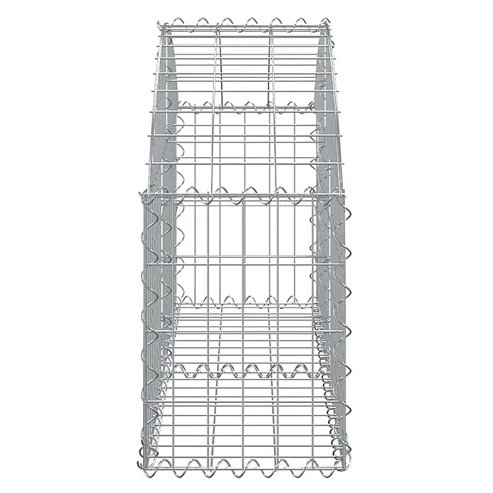 Furnicato Gabione - 30 x 100 x 60 cm, Metall, Maschenbreite: 50 mm, Maschenhöhe: 100 mm - Leerer Gabionenkorb aus silbernem verzinktem Drahtgeflecht, bereit zur Steinbefüllung.