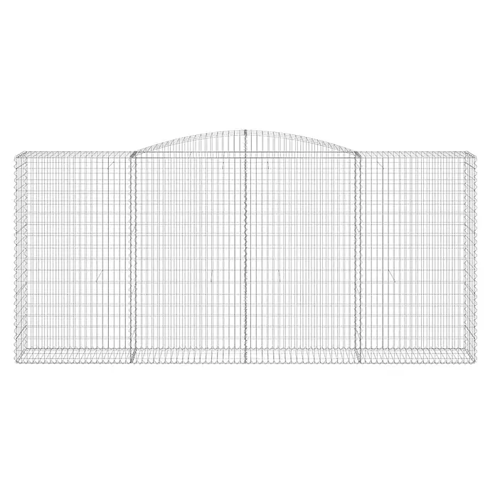 Furnicato Gabione - 200 x 400 x 50 cm, Metall, Maschenbreite: 50 mm, Maschenhöhe: 100 mm - Silberfarbener Drahtgitterkäfig mit gewölbtem Dach, ideal für Gabionen oder ein Tiergehege.