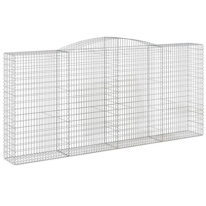 Furnicato Gabione - 200 x 400 x 50 cm, Metall, Maschenbreite: 50 mm, Maschenhöhe: 100 mm - Leerer Gabionenkorb aus Metall mit gewellter Oberseite für die Landschaftsgestaltung.
