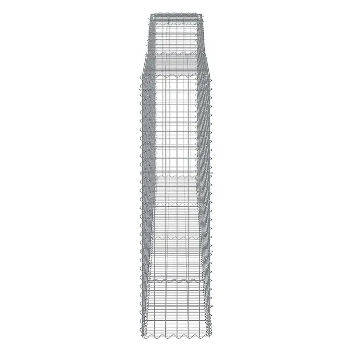 Furnicato Gabione - 200 x 400 x 50 cm, Metall, Maschenbreite: 50 mm, Maschenhöhe: 100 mm - Gitterkorb aus verzinktem Drahtgeflecht, rechteckig, mit wellenförmigen Innenunterteilungen.