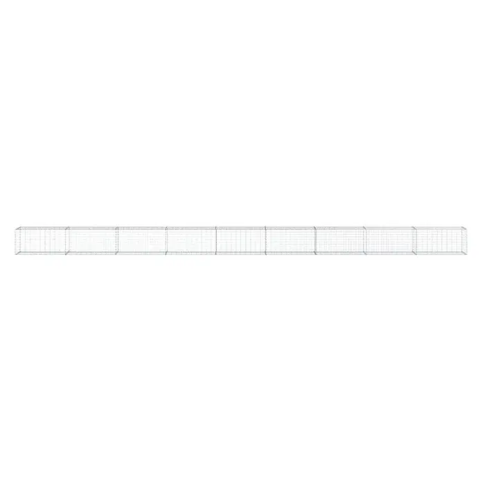Furnicato Gabione - 900 x 50 x 50 cm, Metall, Maschenbreite: 50 mm, Maschenhöhe: 100 mm - Hellgrauer rechteckiger Drahtgitterkäfig mit sichtbarem Gittermuster.