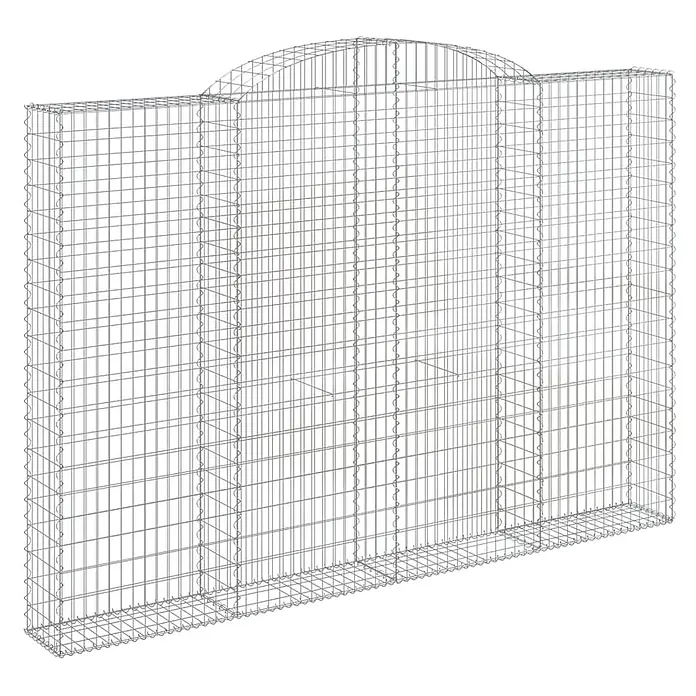 Furnicato Gabione - 220 x 300 x 30 cm, Metall, Maschenbreite: 50 mm, Maschenhöhe: 100 mm - Gabionenkorb aus verzinktem Drahtgeflecht mit gewölbter Oberseite für Steinwände oder Gartengestaltung.
