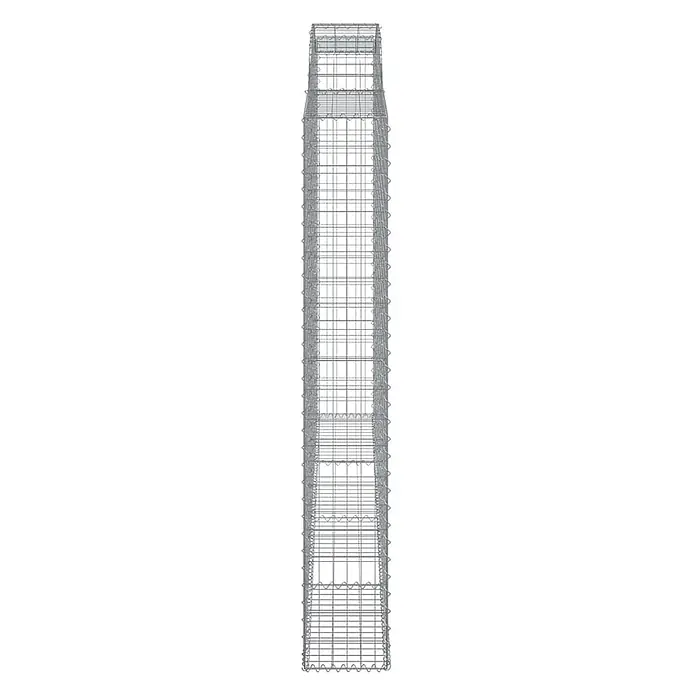 Furnicato Gabione - 220 x 300 x 30 cm, Metall, Maschenbreite: 50 mm, Maschenhöhe: 100 mm - Hoher, leerer rechteckiger Gabionenkorb aus grauem Metallgitter für die Landschaftsgestaltung.