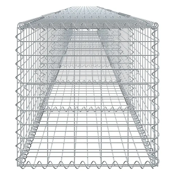 Furnicato Gabione - 900 x 50 x 50 cm, Metall, Maschenbreite: 50 mm, Maschenhöhe: 100 mm - Leerer, rechteckiger Gabionenkorb aus verzinktem Stahlgeflecht.