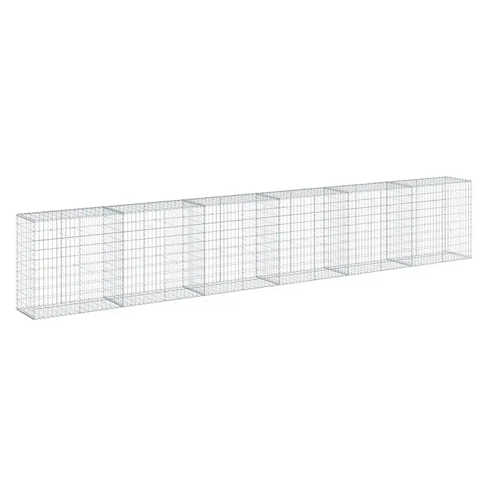 Furnicato Gabione - 600 x 50 x 100 cm, Metall, Maschenbreite: 50 mm, Maschenhöhe: 100 mm - Rechteckiger Gabionenkorb aus Metalldraht mit inneren Trennwänden, ideal für Stützmauern.