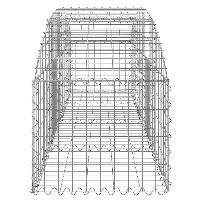 Furnicato Gabione - 60 x 200 x 50 cm, Metall, Maschenbreite: 50 mm, Maschenhöhe: 100 mm - Leerer, rechteckiger Gabionenkorb aus verzinktem Stahldrahtgeflecht.