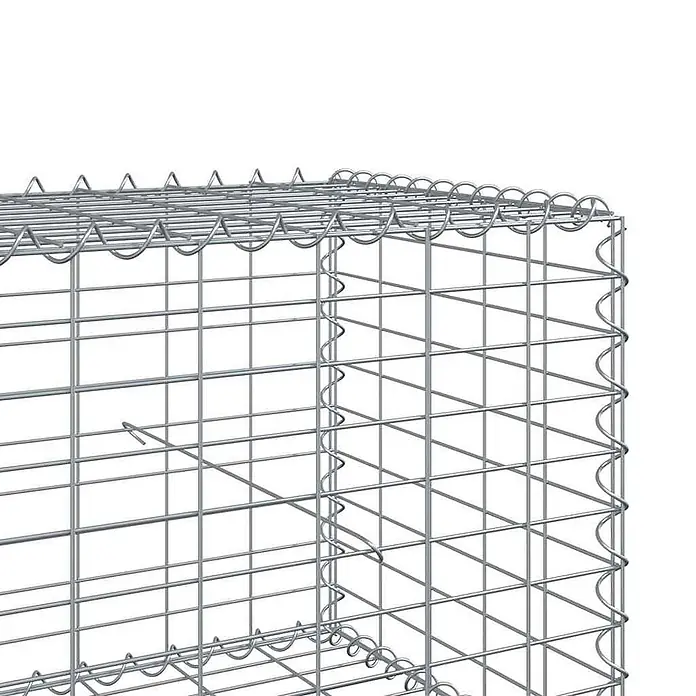 Furnicato Gabione - 200 x 50 x 50 cm, Metall, Maschenbreite: 50 mm, Maschenhöhe: 100 mm - Leerer Gabionenkorb aus verzinktem Drahtgeflecht, bereit zum Befüllen.
