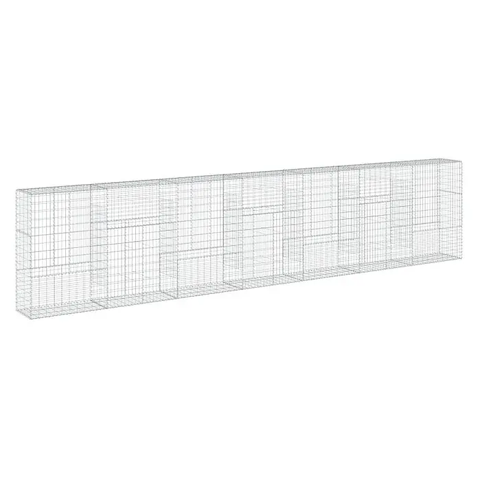Furnicato Gabione - 700 x 50 x 150 cm, Metall, Maschenbreite: 50 mm, Maschenhöhe: 100 mm - Rechteckiger Gabionenkorb aus Drahtgitter, verzinkter Stahl.