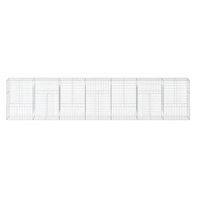 Furnicato Gabione - 700 x 50 x 150 cm, Metall, Maschenbreite: 50 mm, Maschenhöhe: 100 mm - Leere hellgraue Drahtgeflecht-Gabionenkörbe, modular für Bau oder Landschaftsgestaltung.