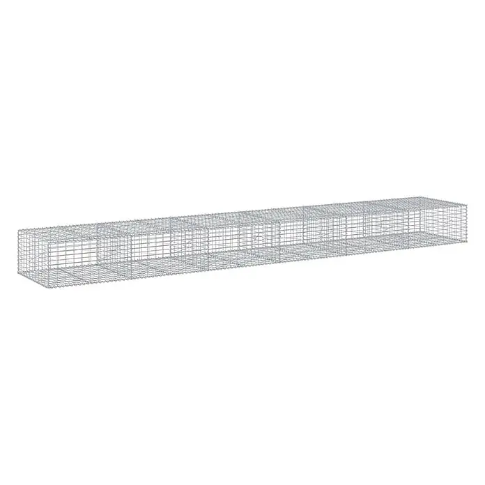 Furnicato Gabione - 600 x 100 x 50 cm, Metall, Maschenbreite: 50 mm, Maschenhöhe: 100 mm - Rechteckiger Bewehrungskorb aus grauem Stahl.