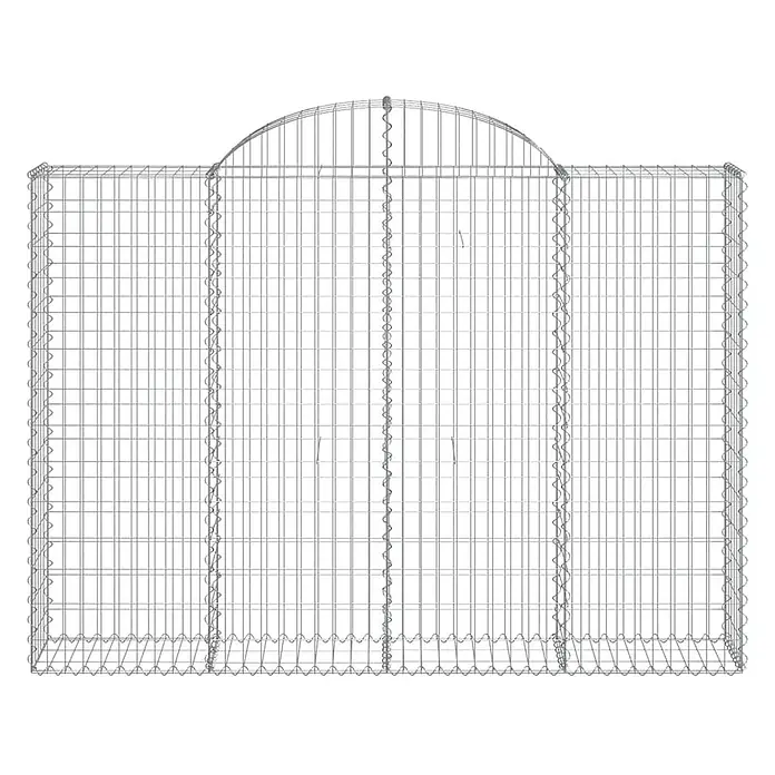 Furnicato Gabione - 160 x 200 x 30 cm, Metall, Maschenbreite: 50 mm, Maschenhöhe: 100 mm - Silberner Drahtgitter-Gabionenkorb mit gewölbter Oberseite.