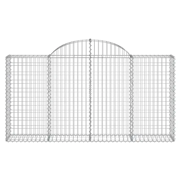 Furnicato Gabione - 120 x 200 x 30 cm, Metall, Maschenbreite: 50 mm, Maschenhöhe: 100 mm - Metallgitter-Gabionenkorb mit gewölbtem Oberteil.