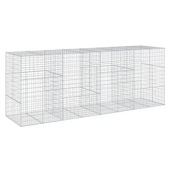 Furnicato Gabione - 400 x 100 x 150 cm, Metall, Maschenbreite: 50 mm, Maschenhöhe: 100 mm - Leerer Gabionenkorb aus grauem Drahtgeflecht für Stützmauern und Landschaftsbau.