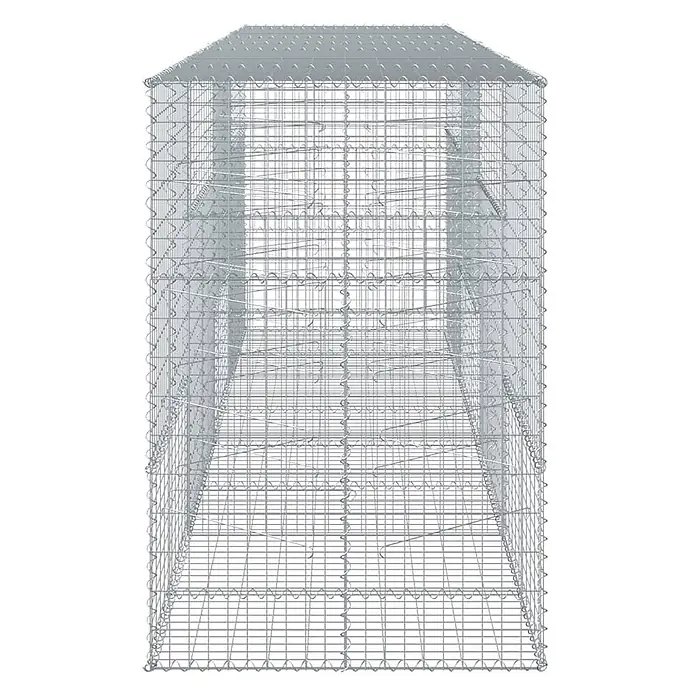 Furnicato Gabione - 400 x 100 x 150 cm, Metall, Maschenbreite: 50 mm, Maschenhöhe: 100 mm - Rechteckiger, leerer Gabionenkorb aus verzinktem Drahtgeflecht für Stützmauern oder Landschaftsgestaltung.