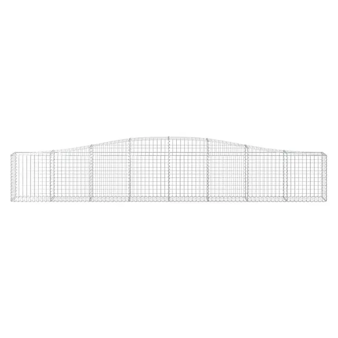 Furnicato Gabione - 30 x 400 x 80 cm, Metall, Maschenbreite: 50 mm, Maschenhöhe: 100 mm - Drahtgitter-Gabionenkorb mit langem, rechteckigem Boden und gewölbter Oberseite, für Landschaftsbau oder Stützmauern.