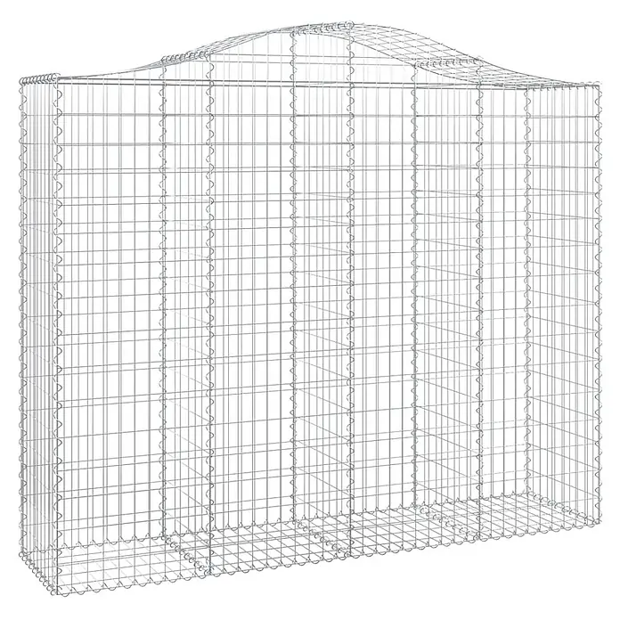 Furnicato Gabione - 180 x 200 x 50 cm, Metall, Maschenbreite: 50 mm, Maschenhöhe: 100 mm - Drahtgeflecht-Gabionenkorb mit gewölbter Oberseite, für Stützmauern.