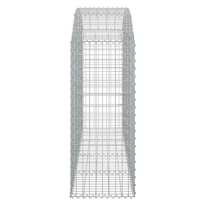 Furnicato Gabione - 140 x 200 x 50 cm, Metall, Maschenbreite: 50 mm, Maschenhöhe: 100 mm - Rechteckiger Gabionenkorb aus grauem Metalldraht, für Bau oder Landschaftsgestaltung.