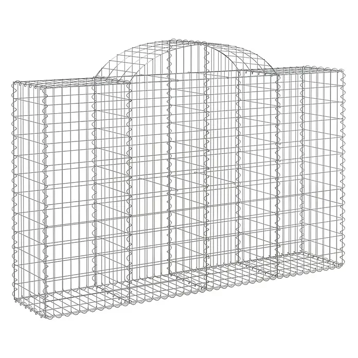 Furnicato Gabione - 50 x 200 x 140 cm, Metall, Maschenbreite: 50 mm, Maschenhöhe: 100 mm