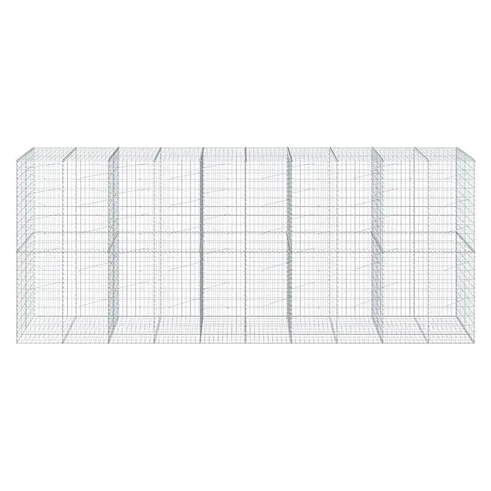 Furnicato Gabione - 500 x 100 x 200 cm, Metall, Maschenbreite: 50 mm, Maschenhöhe: 100 mm - Graue Drahtgitter-Gabionenkörbe, montiert für Stützmauern oder Landschaftsgestaltung.