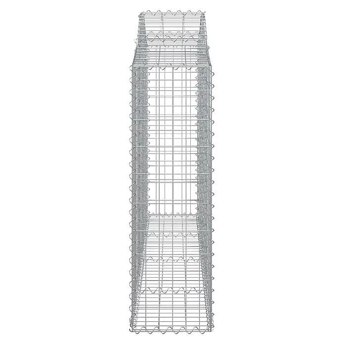 Furnicato Gabione - 30 x 200 x 120 cm, Metall, Maschenbreite: 50 mm, Maschenhöhe: 100 mm - Gabionenkorb aus silbernem Metalldraht, bereit zur Steinbefüllung für die Landschaftsgestaltung.